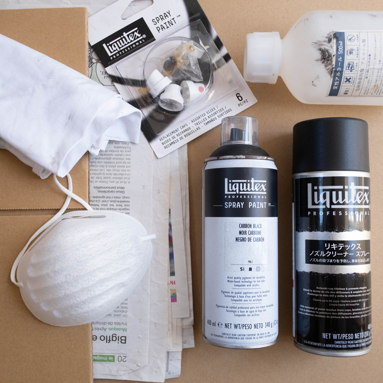 アクアチントーアクリルスプレーの道具と材料